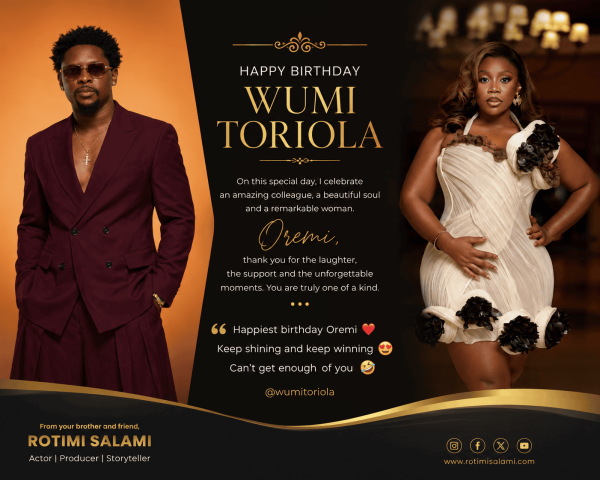 Rotimi Salami celebrates Wumi Toriola birthday